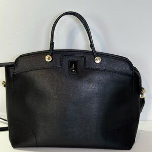 Authentic Furla Bag Purse Satchel Shoulder Bag Black Made in Italy